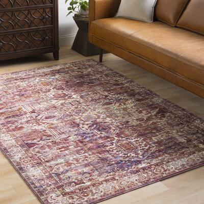 Remigio Burnt Orange/Off-white Traditional Oriental Area Rug (7'10 x 10'6) - 7'10" x 10'6"