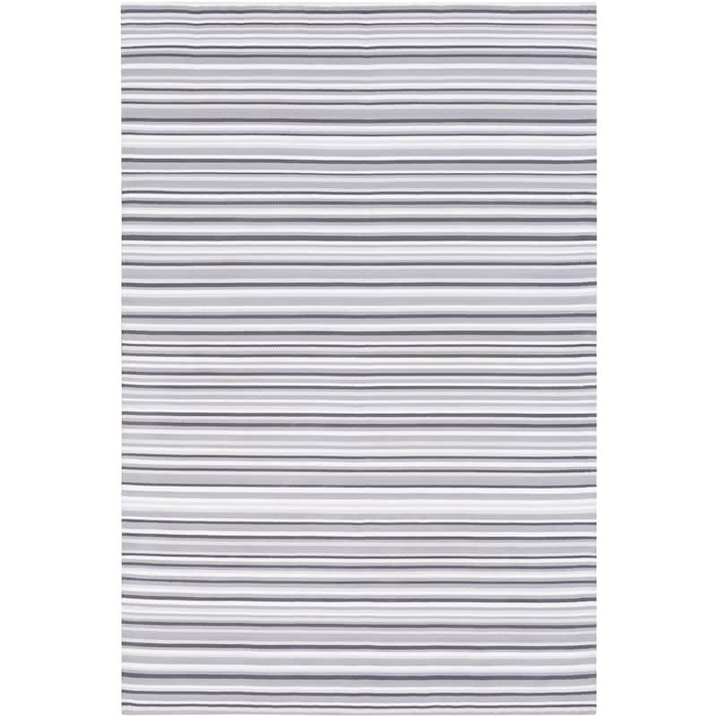 Giornico Classic Striped Reversible Outdoor Area Rug - 2' x 3' - 2' x 3' - Taupe