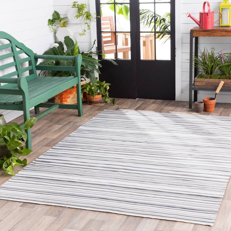 Giornico Classic Striped Reversible Outdoor Area Rug - 2' x 3'