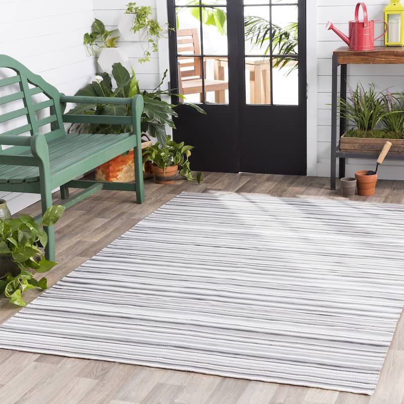 Giornico Classic Striped Reversible Outdoor Area Rug - 2' x 3'