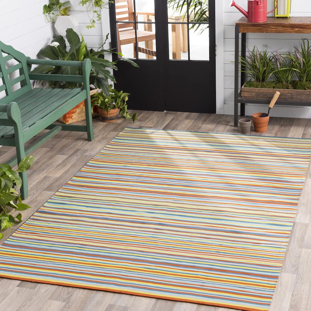 Giornico Classic Striped Indoor/ Outdoor Area Rug - 2' x 3'