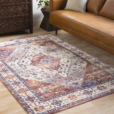 Ekaterine Oriental Burnt Orange Distressed Runner Area Rug - 3' x 10'3" Runner