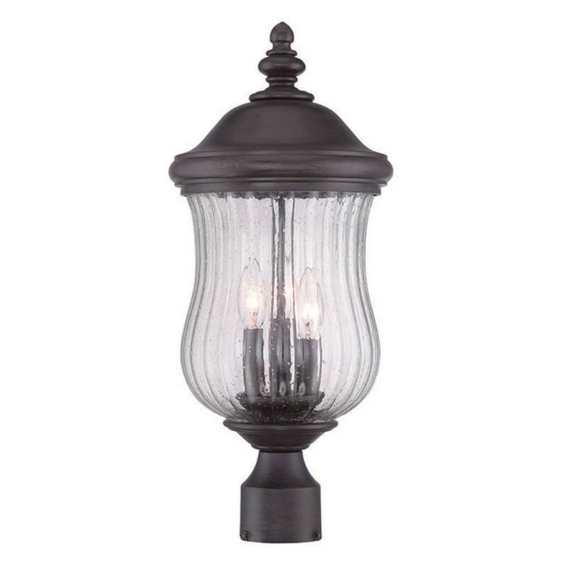 Bellagio 3-light Black Coral Outdoor Post Lantern