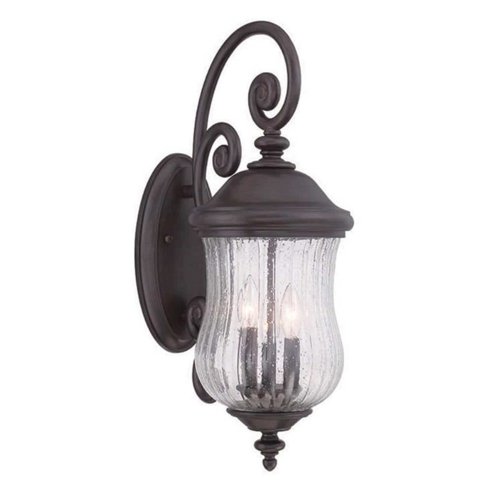 Bellagio 3-light Black Coral Outdoor Wall Lantern