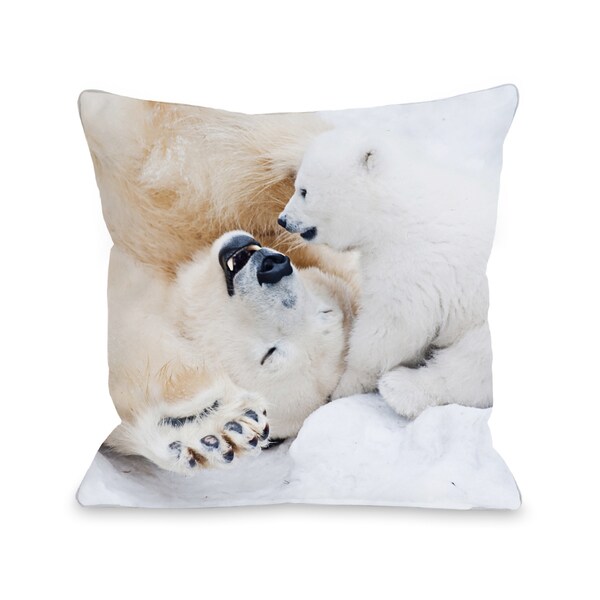 eddie bauer cozy polar bear throw pillow