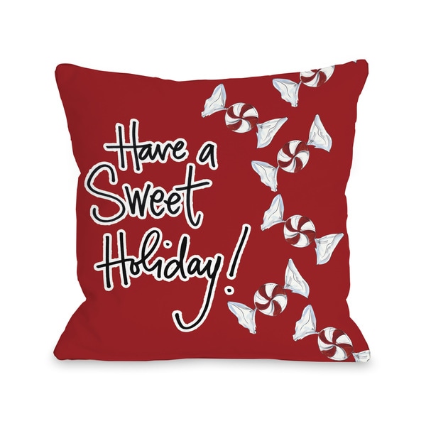 Sweet Holiday - Red White Black Throw 16 or 18 Inch Throw Pillow by Timree. Opens flyout.