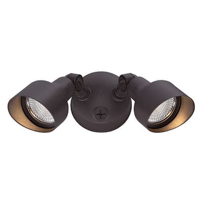 Floodlights Collection 2-Light Outdoor Architectural Bronze LED Light Fixture