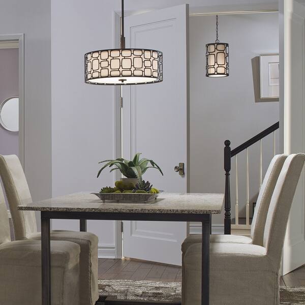 Aztec Lighting Transitional Olde Bronze Steel Gl Fabric 3 Light Pendant Aztec Lighting Transitional Olde Bronze Steel Gl Fabric 3 Light Pendant