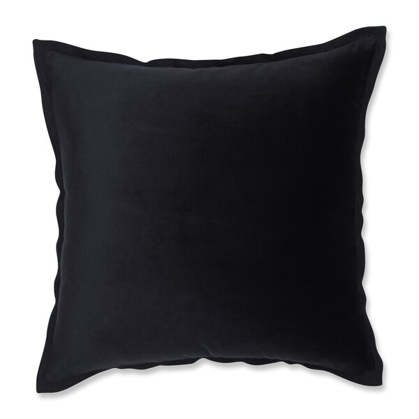 Pillow Perfect Velvet Flange Black 18-inch Throw Pillow