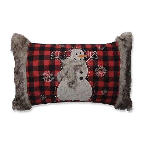 Pillow Perfect Snowman Oblong Red/Black Rectangular Throw Pillow