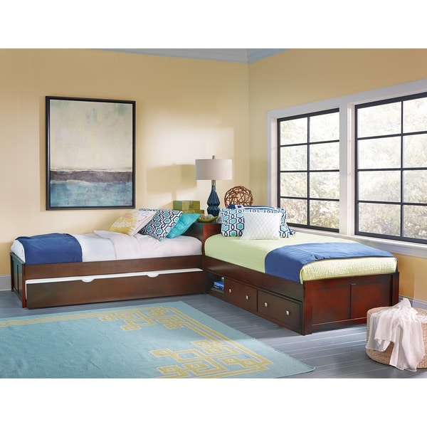 Hillsdale Pulse L-Shape Bed with Storage and Trundle, Cherry