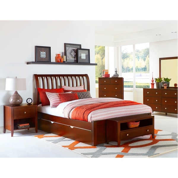 Hillsdale Pulse King Rake Sleigh Bed with Trundle, Cherry