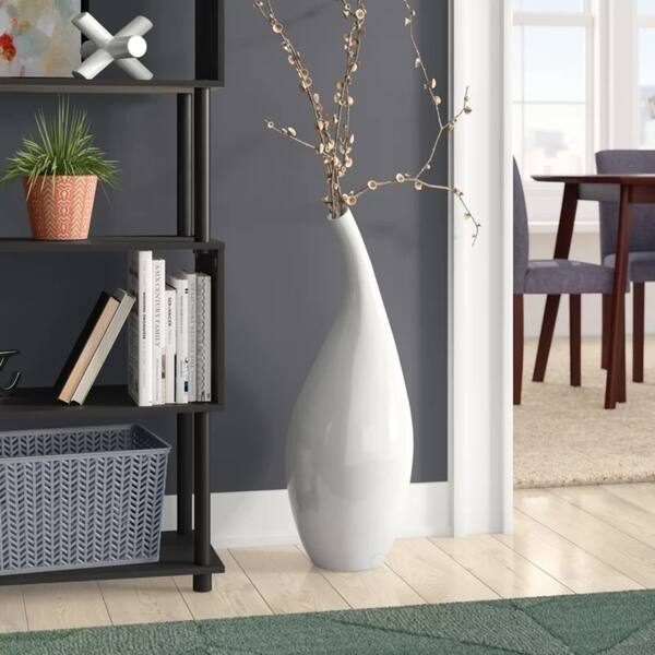 Modern White Abstract Floor Vase On 18008659 Modern White Abstract Floor Vase
