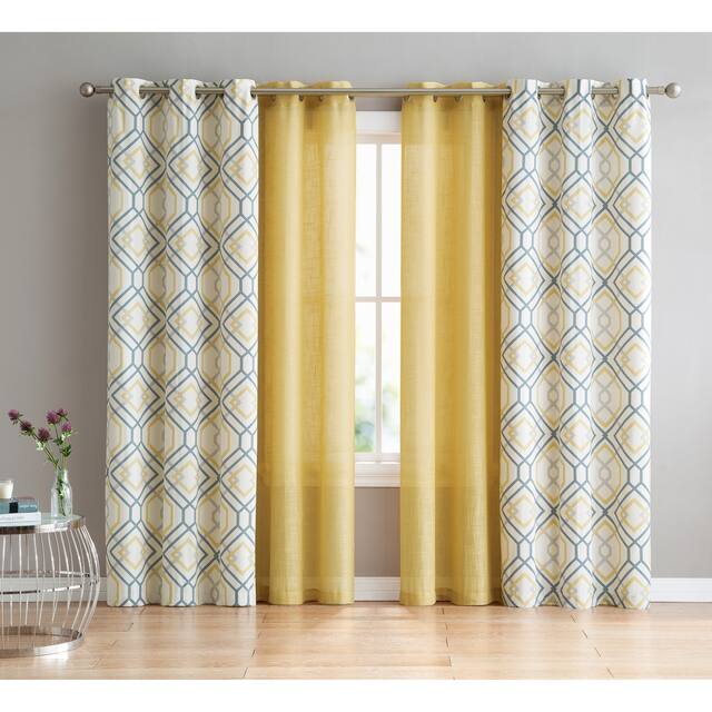 VCNY Home Jackston 4 Piece Curtain Panel Set Overstock 18009760