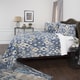 preview thumbnail 3 of 7, Maddux Place Blue Hand Quilted Cotton Reversible 3-Piece Quilt Set
