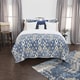 preview thumbnail 7 of 7, Maddux Place Blue Hand Quilted Cotton Reversible 3-Piece Quilt Set