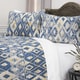 preview thumbnail 4 of 7, Maddux Place Blue Hand Quilted Cotton Reversible 3-Piece Quilt Set