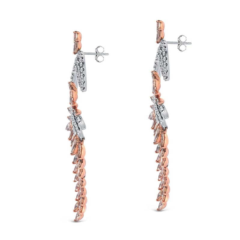Auriya Unique 17 2/5ctw Diamond Dangle Earrings 14k Two-tone Gold (H-I, SI1-SI2)