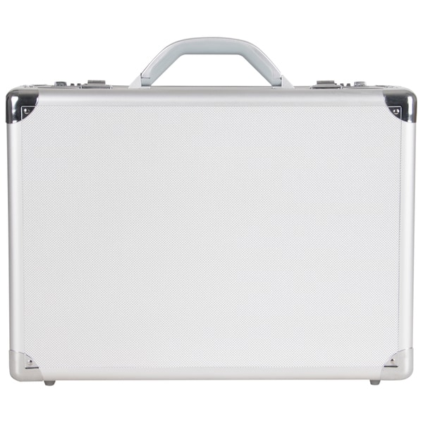 Aluminum Laptop Briefcase Silver Business Locks Attache Pockets Combination Hard