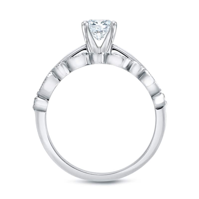 Auriya 14k Gold 1/2ctw Vintage Cushion-cut Solitaire Diamond Engagement Ring Set