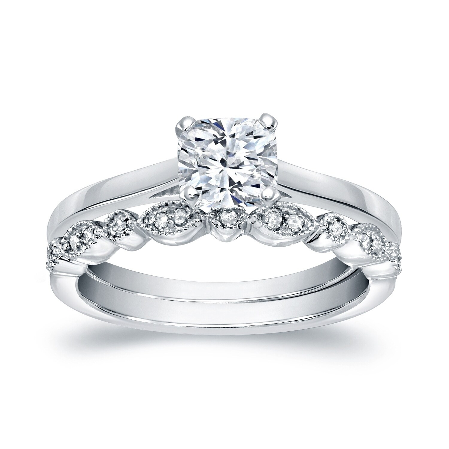 Shop Auriya 3 4ctw Vintage Cushion Solitaire Diamond Engagement
