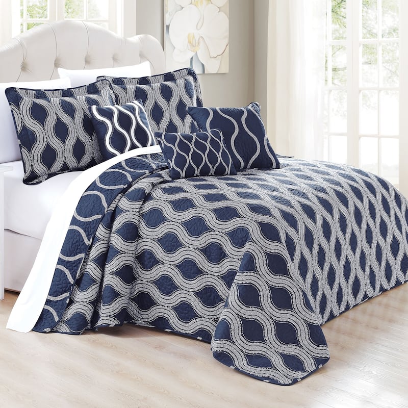 6 Piece Charleston Printed Microfiber Quilts Coverlet Set