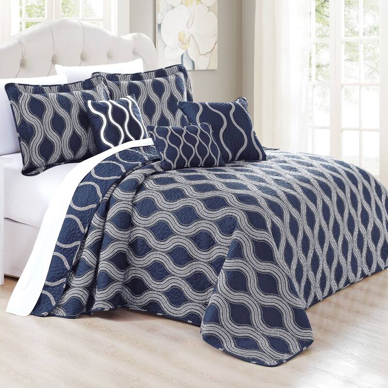 6 Piece Charleston Printed Microfiber Quilts Coverlet Set