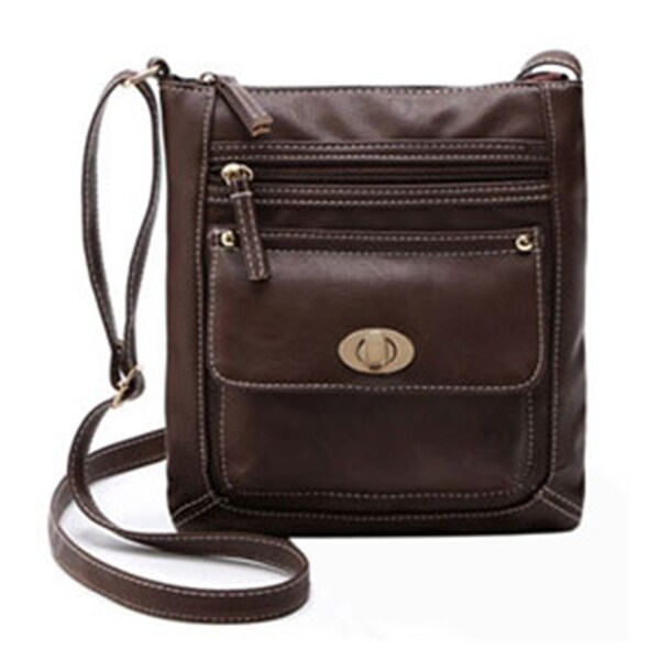 faux leather crossbody messenger bag