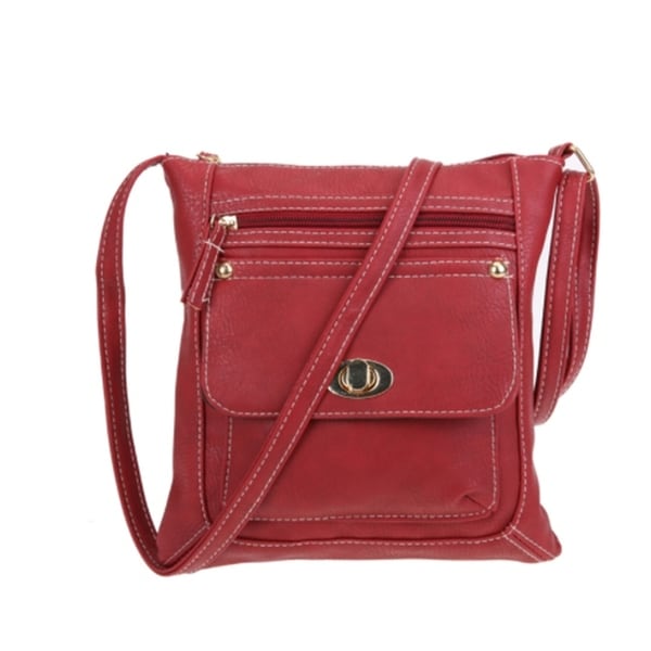 Shop Crossbody Messenger Bag Faux Leather - Free Shipping On Orders Over $45 - Overstock - 18012146