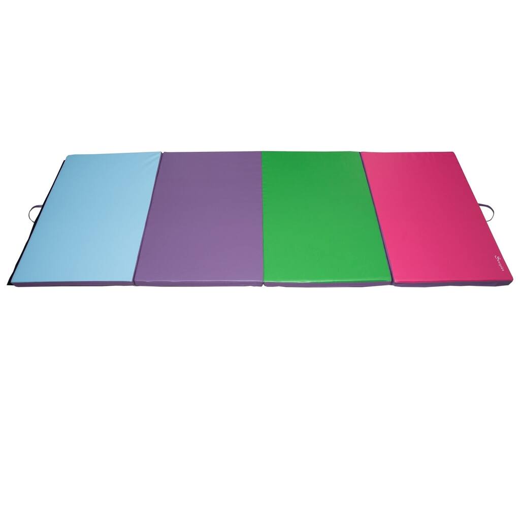 Soozier PU Leather Gymnastics Tumbling & Martial Arts Folding Mat - MultiColor