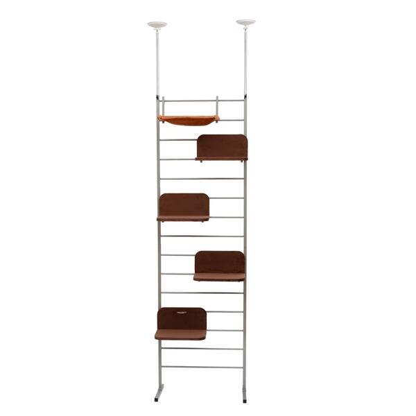 Shop Pawhut Floor To Ceiling Adjustable Staggered Climbing Cat