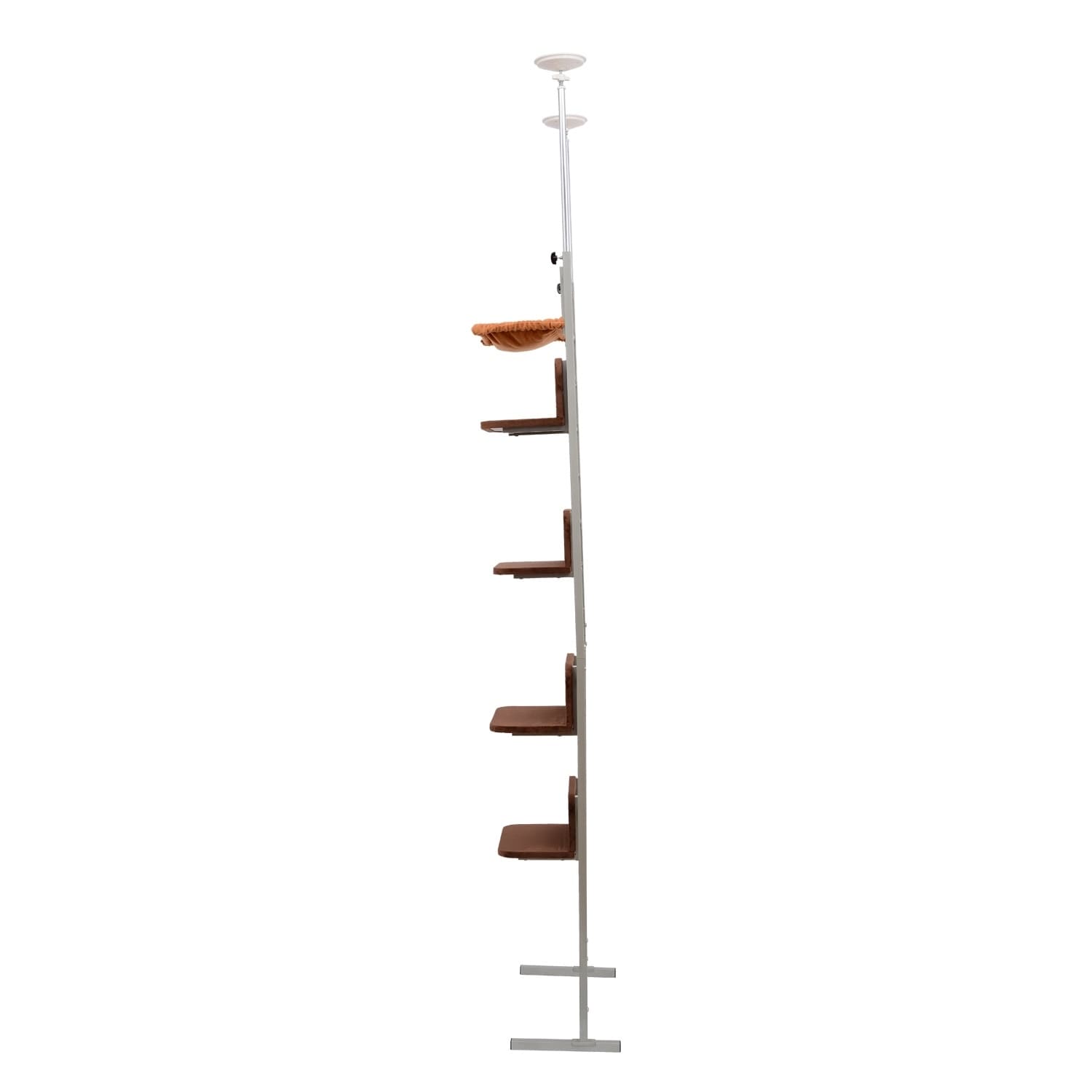 Pawhut Floor To Ceiling Adjustable Staggered Climbing Cat Tree Tower