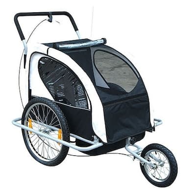 Aosom 2 in 1 Double Child Bike Trailer and Stroller