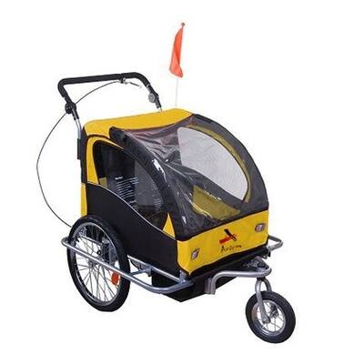 Aosom Elite II 3 in 1 Double Child Bike Trailer and Stroller