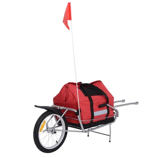 aosom single wheel bike trailer