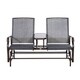 Outsunny Two Person Outdoor Mesh Fabric Patio Double Glider Chair with Center Table - Thumbnail 5