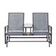 Outsunny Two Person Outdoor Mesh Fabric Patio Double Glider Chair with Center Table - Thumbnail 3