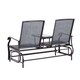 Outsunny Two Person Outdoor Mesh Fabric Patio Double Glider Chair with Center Table - Thumbnail 2