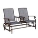 Outsunny Two Person Outdoor Mesh Fabric Patio Double Glider Chair with Center Table - Thumbnail 0