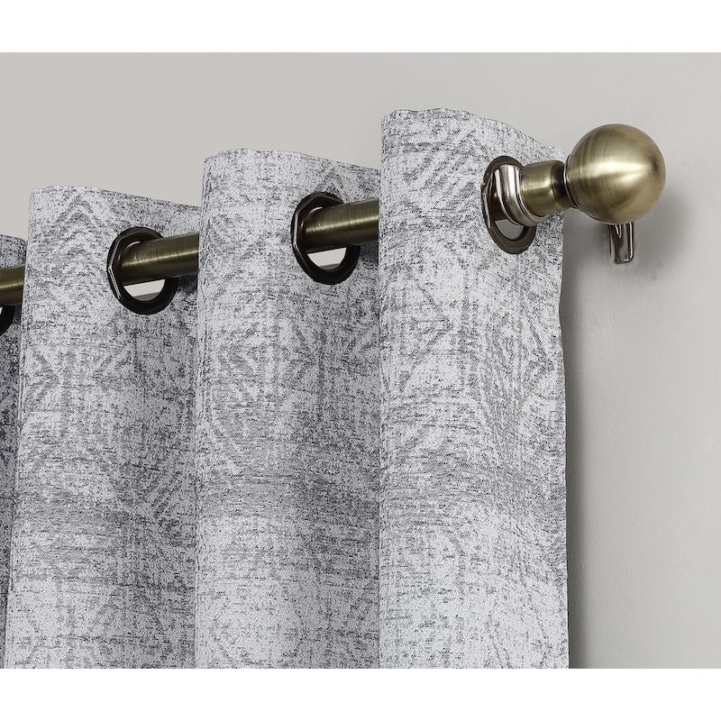 Sun Zero Darren Distressed Global Blackout Lined Grommet Curtain Panel, Single Panel