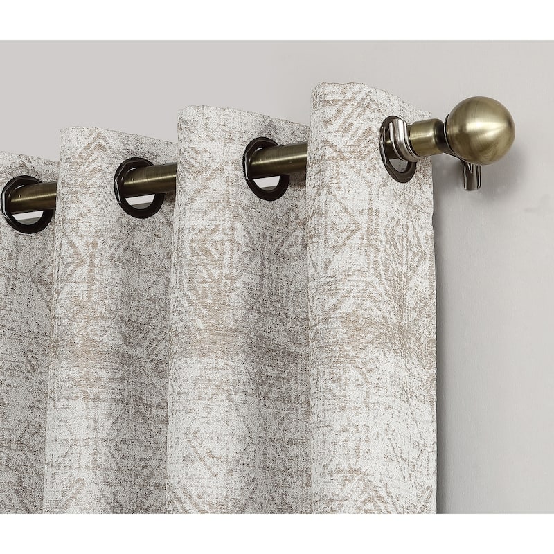 Sun Zero Darren Distressed Global Blackout Lined Grommet Curtain Panel, Single Panel