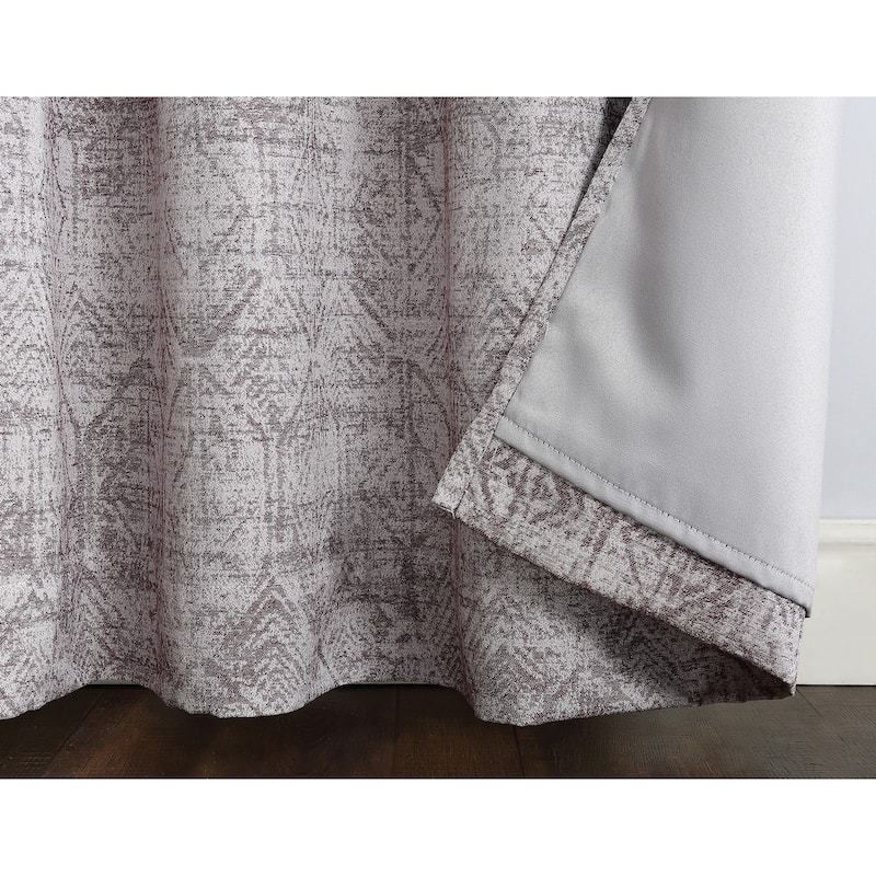 Sun Zero Darren Distressed Global Blackout Lined Grommet Curtain Panel, Single Panel