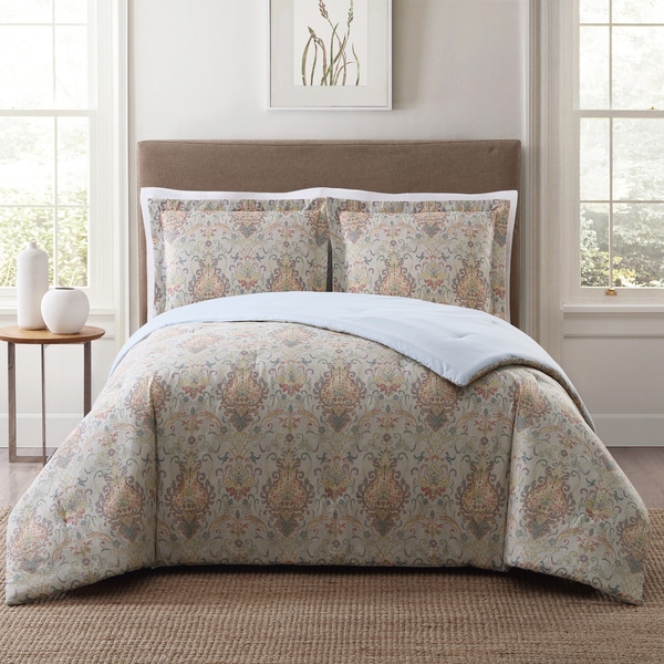 Style 212 Cambridge Damask 3Piece Printed Comforter Set On Sale