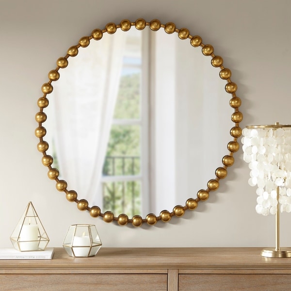 Madison Park Signature Marlowe Metal Frame Round Decor Mirror 2-Color Option - 36"w x 1.57"d x 36"h