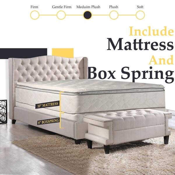 ONETAN,10-Inch Medium Plush Pillowtop Orthopedic type Mattress and 8 ...