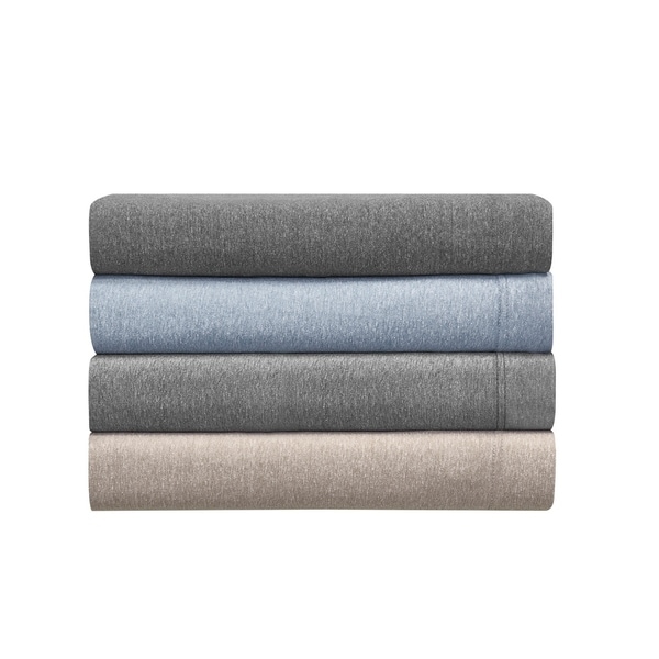 Asher Home Heathered Cotton Blend T-Shirt Jersey Sheet Set