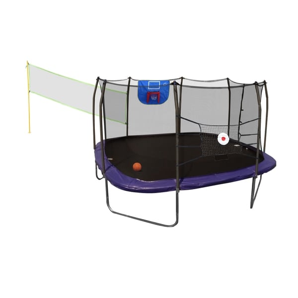 Skywalker Trampolines 13' Square Sports Arena Trampoline with Enclosure Blue Overstock