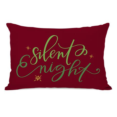 Silent Night Script - Multi 14x20 Throw Pillow by One Bella Casa