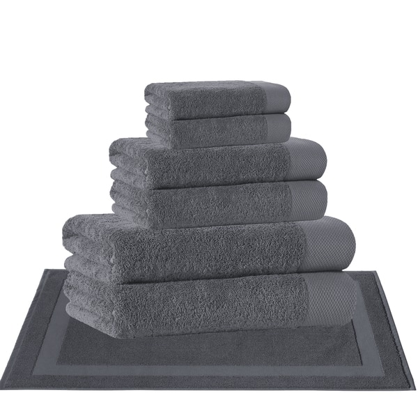 Enchante Home 2-Piece Anthracite Turkish Cotton Bath Sheet (Timaru) in the Bathroom  Towels department at