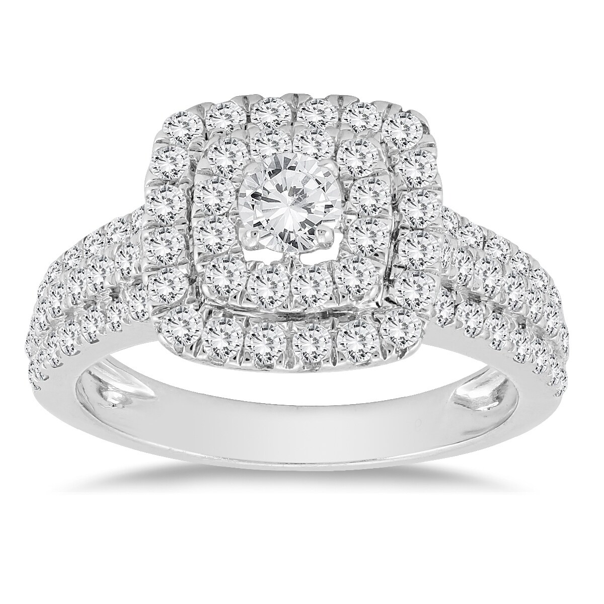 10k White Gold Diamond Cluster Twist Engagement Ring Wedding Anniversary 1//5 ct